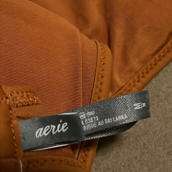 AERIE 2 Piece Swimsuit- Burnt Orange/Brown Halter Top / High waisted bottom- M - Picture 6 of 8
